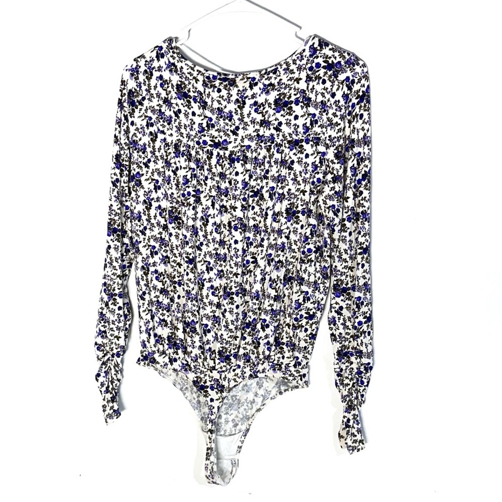 Free People Intimately Soft Long Sleeves Floral Kaya Printed Bodysuit Size S - Picture 10 of 14